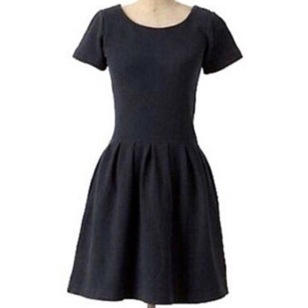 Anthropologie Ganni black Embossed Basket Dress